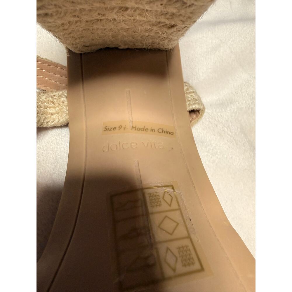 Dolce Vita Raffia Espadrille Ankle Strap Heels Block Heel Size 9 - Picture 7 of 7